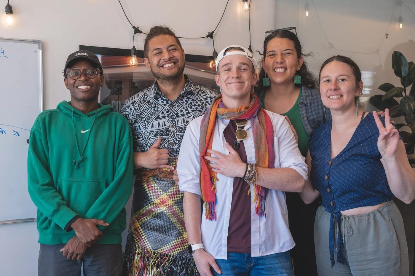 Five members of the Te Kāhui team together.